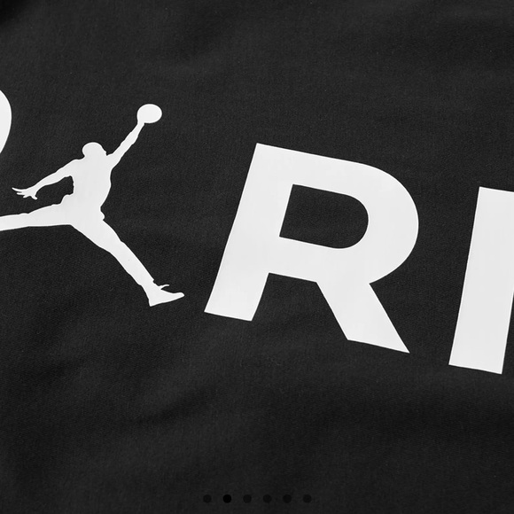 JORDAN X PARIS SAINT-GERMAIN WORDMARK TEE, Black & White, sz Small - Picture 5 of 12